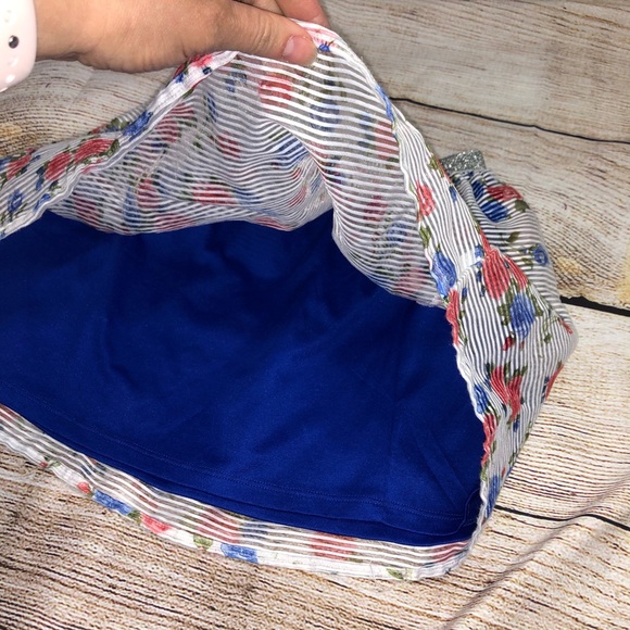 4/$20 Kidpik Scuba Stripe Floral Skirt - Picture 4 of 4